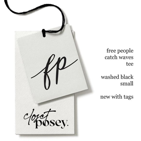 NWT . free people . catch waves tee . washed black . small - Picture 4 of 4